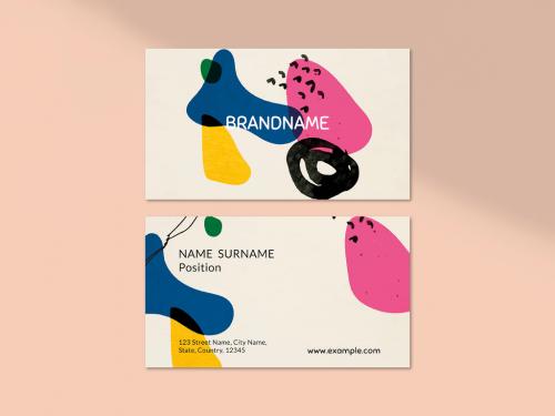 Adobe Stock - Abstract Memphis Business Card Layout - 441407789