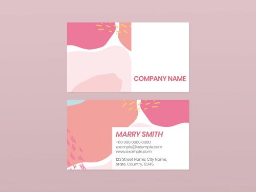 Adobe Stock - Colorful Memphis Pattern Business Card Template - 441407837