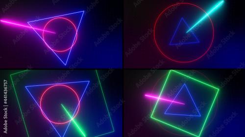 Adobe Stock - Cool Glowing Neon Shape Transitions - 441436757
