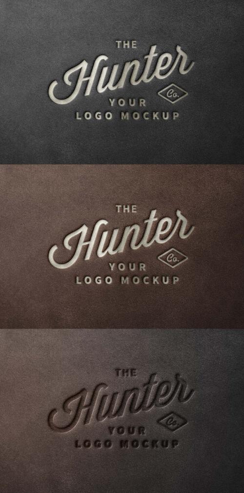 Adobe Stock - Embossed Leather Logo Mockup - 441683231