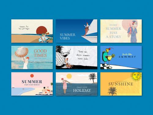 Adobe Stock - Summer Quote Editable Layout Set - 442162612