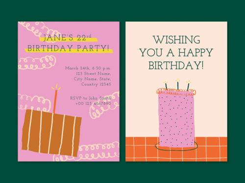Adobe Stock - Birthday Invitation Card Layour with Cute Design - 442162693