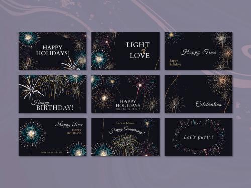 Adobe Stock - Editable Shiny Fireworks Banner Layout - 442162742