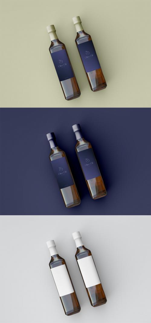 Adobe Stock - Two Olive Oil Bottle Mockup - 442175909