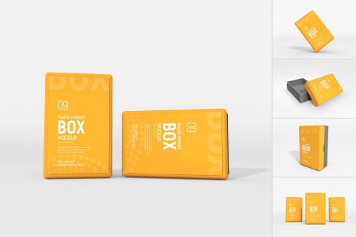 Plastic Product Box Branding Mockup Set