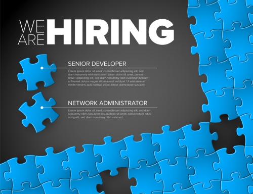 Adobe Stock - We Are Hiring Minimalistic Puzzle Flyer Layout - 442423028
