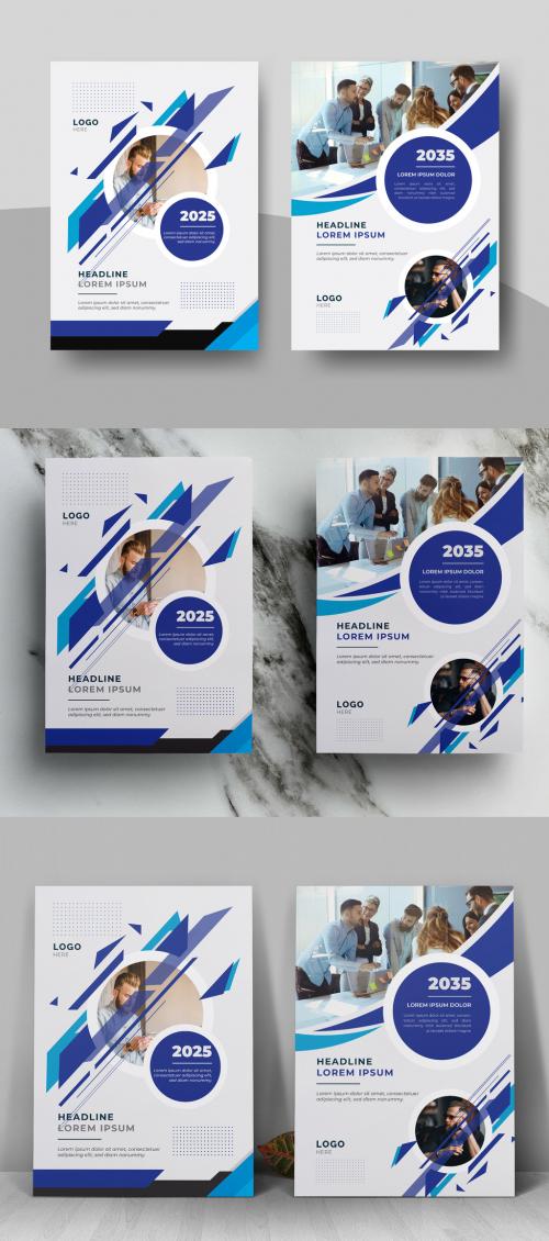 Adobe Stock - Blue Creative Book Cover Layout with Vector Layout - 442424089