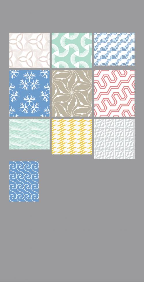 Adobe Stock - Pastel Colored Simple Geometric Seamless Pattern Collection - 442563886