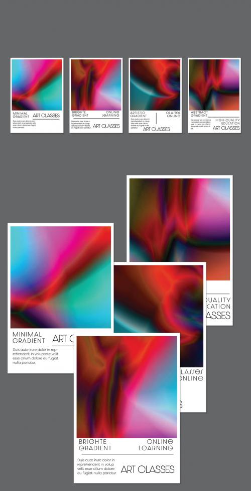 Adobe Stock - Flyer Layouts with Bright Holographic Gradient Picture - 442563954