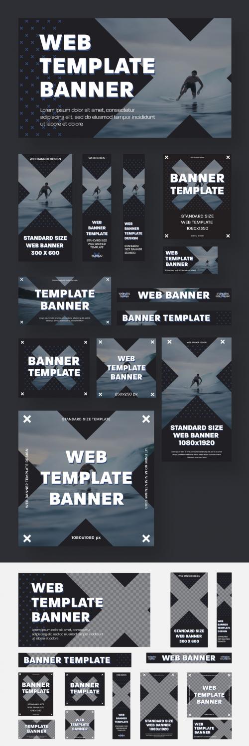Adobe Stock - Set of Web Banners with Cross Shape - 442595763