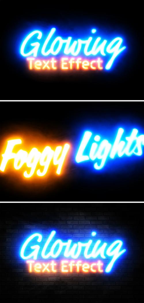 Adobe Stock - Neon Sign Text with Glowing Foggy Effect Mockup - 442599742