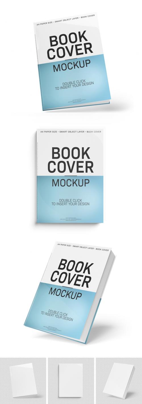 Adobe Stock - Book Cover Mockup Set Isolated on White - 442599757