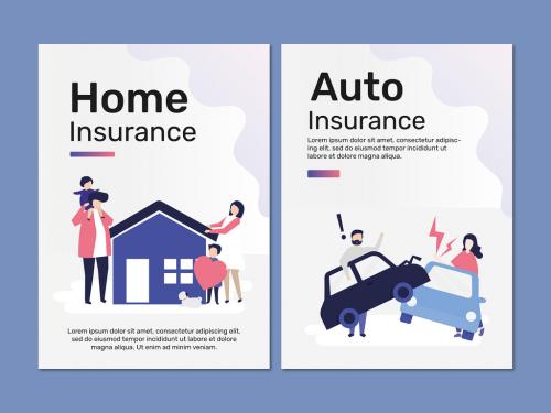 Adobe Stock - Poster Layouts for Home and Auto Insurance - 442611779