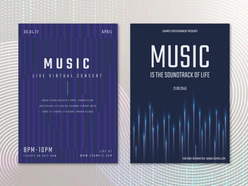 Adobe Stock - Concert Poster Layout for Advertisement Set - 442611787