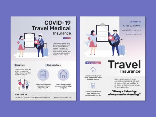 Adobe Stock - Flyer Layouts for Travel Insurance - 442611798