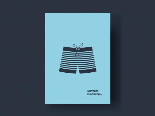Adobe Stock - Summer Swim Shorts Card Layout - 442613438