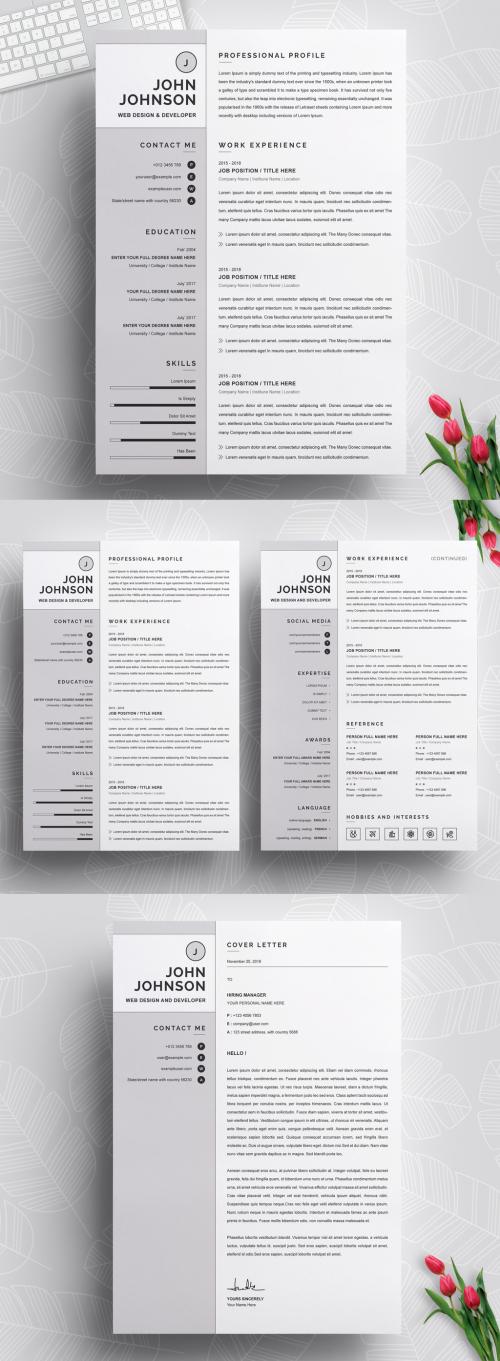 Adobe Stock - Clean and Professional Resume Layout - 442804175