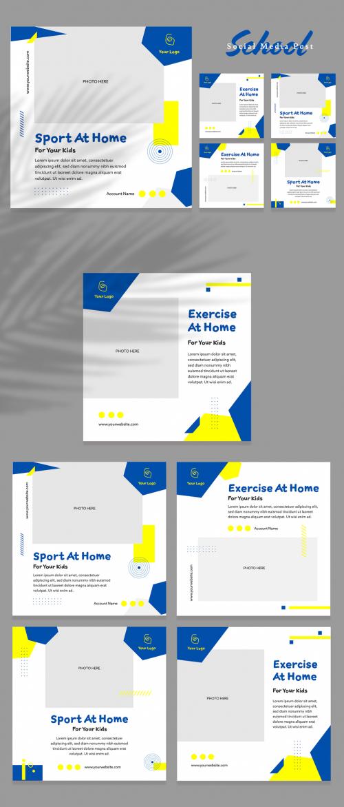 Adobe Stock - School Social Media Post with Yellow Blue Accents - 442970117