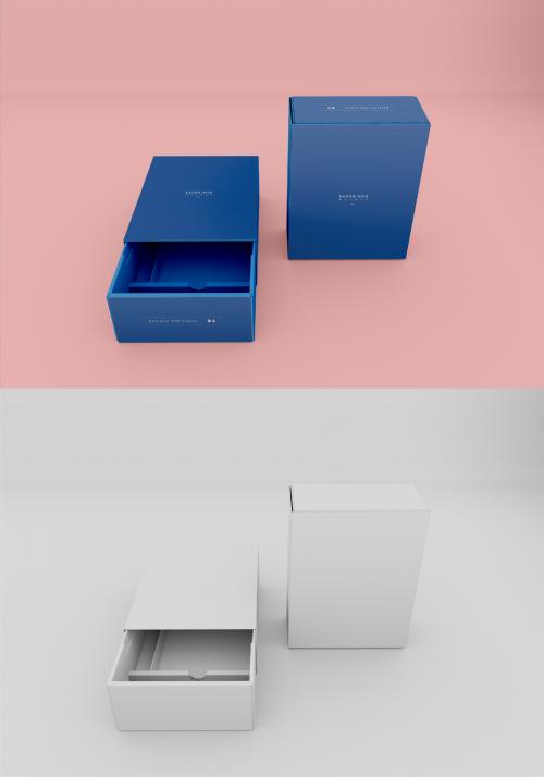 Adobe Stock - Two Square Paper Box Mockup - 442971065