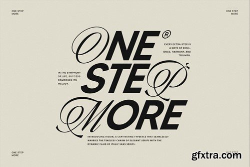 One Step More Modern and Calligraphy Sans Serif SYK6YFN