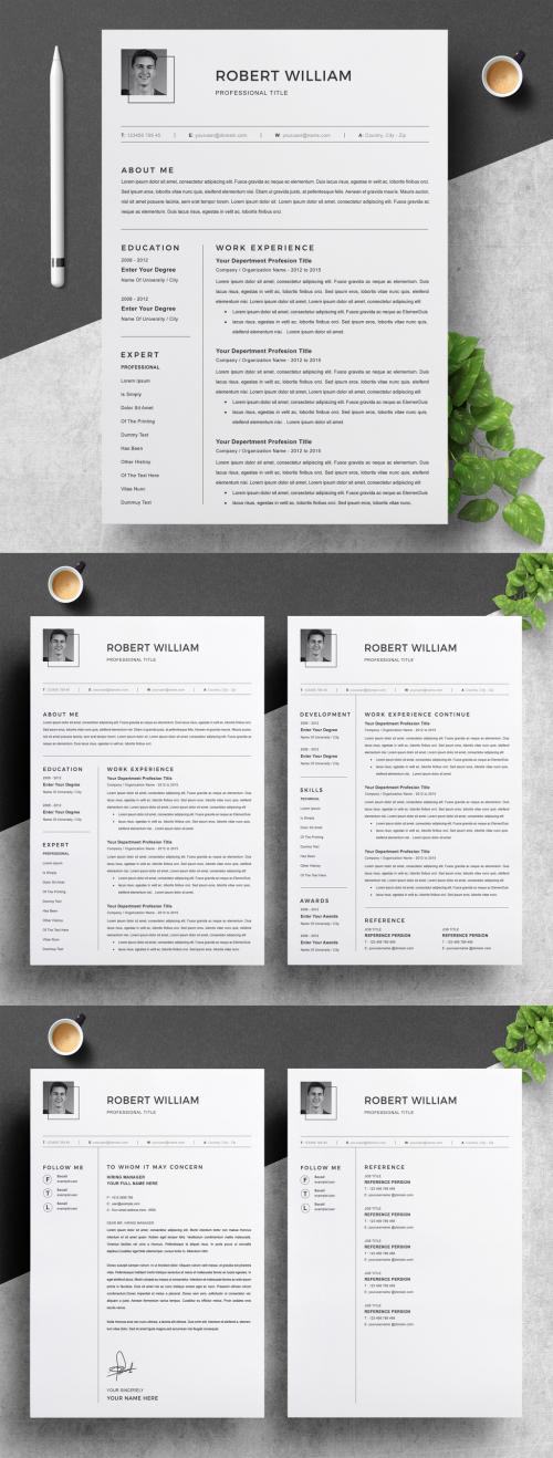 Adobe Stock - Clean and Professional Resume Layout - 445633905