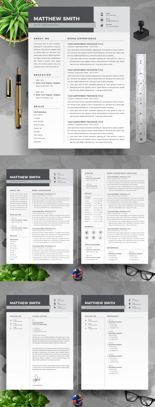Adobe Stock - Clean and Professional Resume Layout - 445633910
