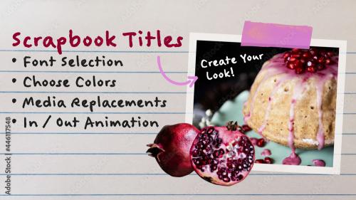 Adobe Stock - Scrapbook Album Titles with Media Replacements - 446117548
