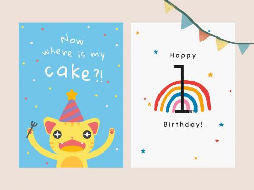 Adobe Stock - Kid's Birthday Greeting Layout - 447310382