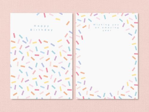 Adobe Stock - Birthday Greeting Card Layout with Confetti Sprinkles - 447779563