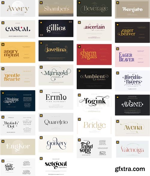 Serif Fonts 80xEPS and AI - Best Font Collections