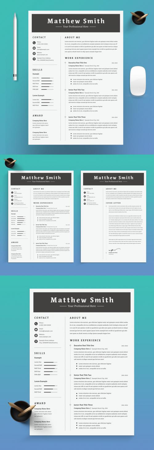 Adobe Stock - Clean and Professional Resume Layout - 448566654