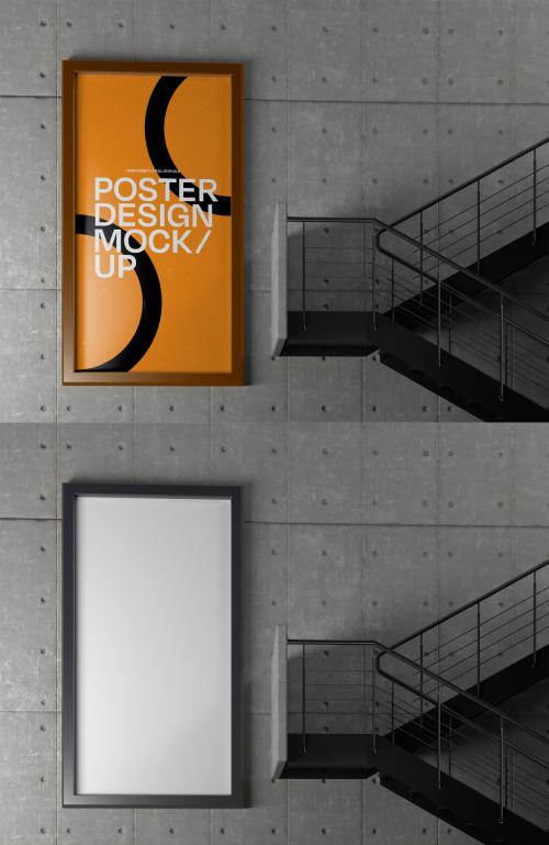 Adobe Stock - Rectangular Poster on Wall Mockup - 450174635