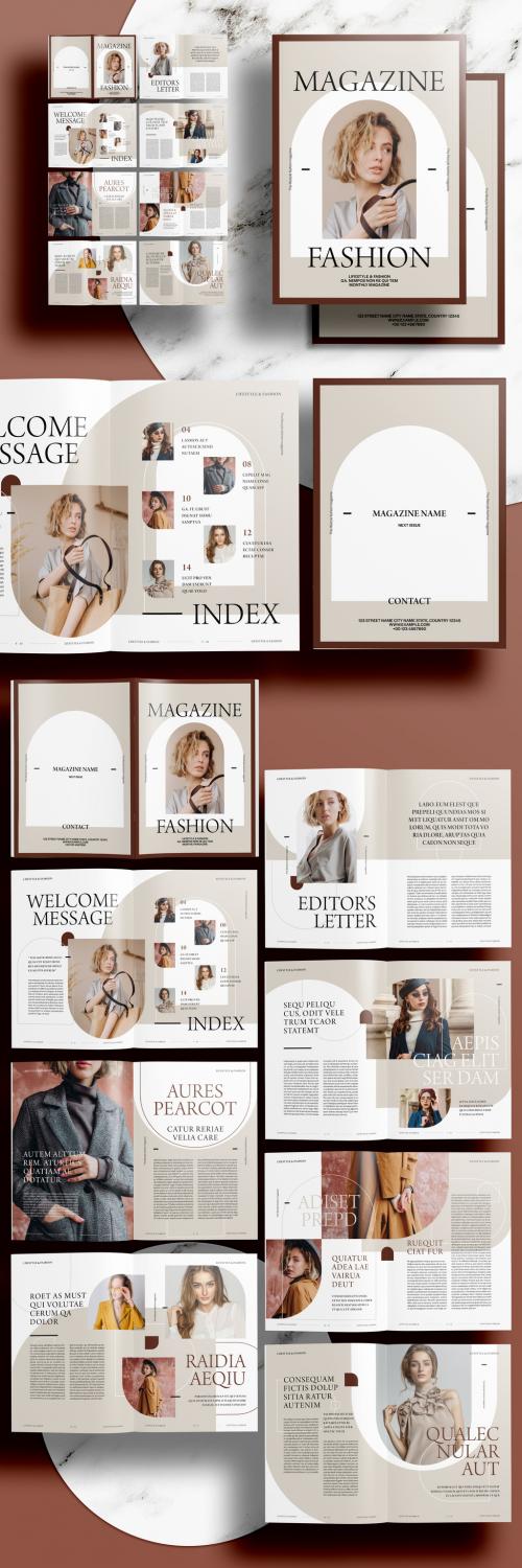 Adobe Stock - Luxury Brown Magazine Layout - 450209667