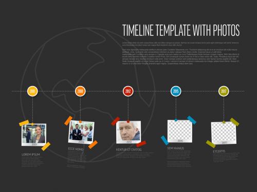 Adobe Stock - Dark Infographic Photo Snapshots Timeline Layout - 450210461