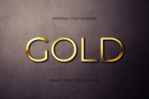 Realistic Gold Text Mockup