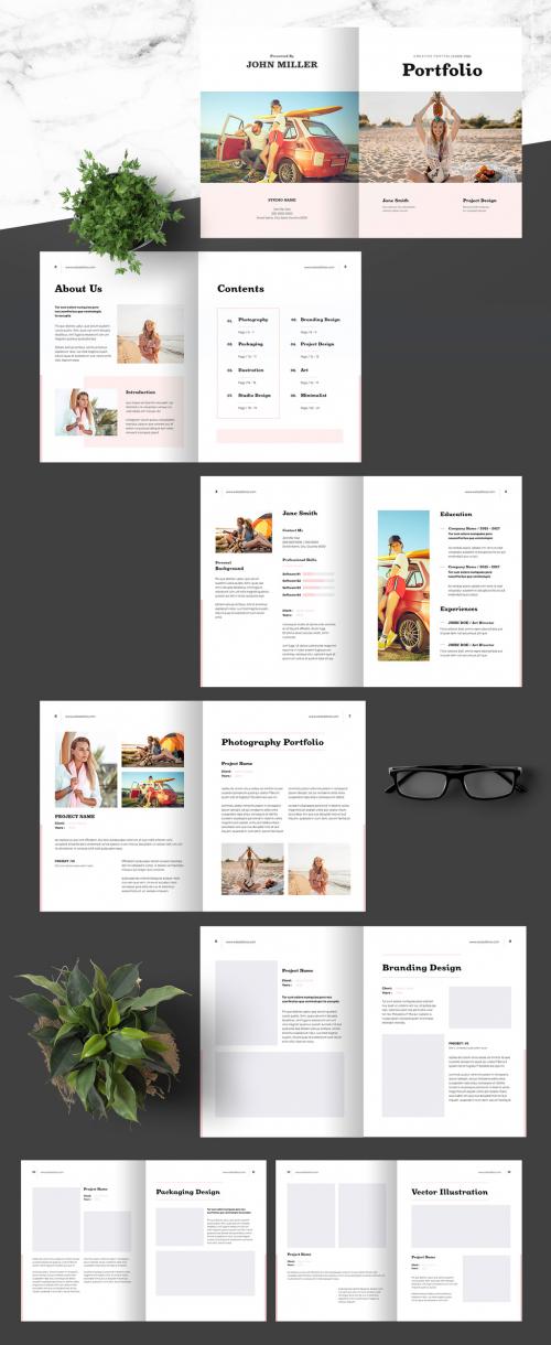 Adobe Stock - Design Portfolio Template with Pastel Accent - 451628244