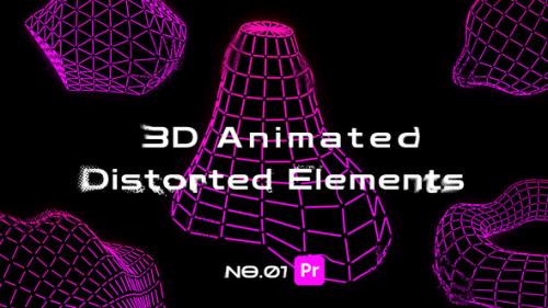 Videohive - 3D Animated Distorted Elements For Premiere Pro - 50891211