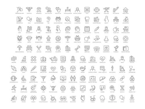 Adobe Stock - Health and Medical Line Icon Set - 451703404