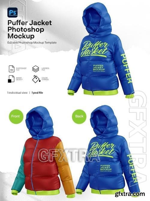Puffer jacket mockup front view EP4VM6F