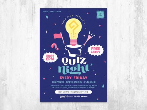 Adobe Stock - Quiz Night Flyer for Pub Quizzes & Bar Trivia Nights - 452579446