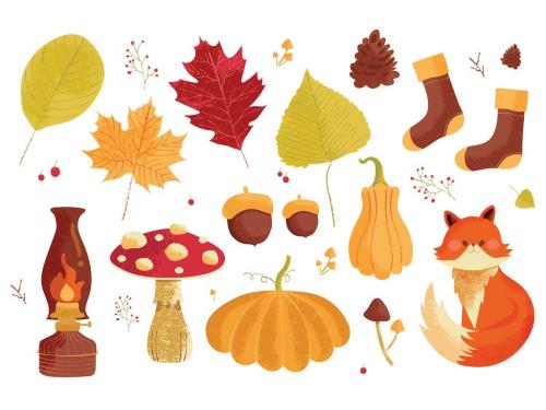 Adobe Stock - Autumn Fall Vector Illustrations Sticker Overlays - 452579462