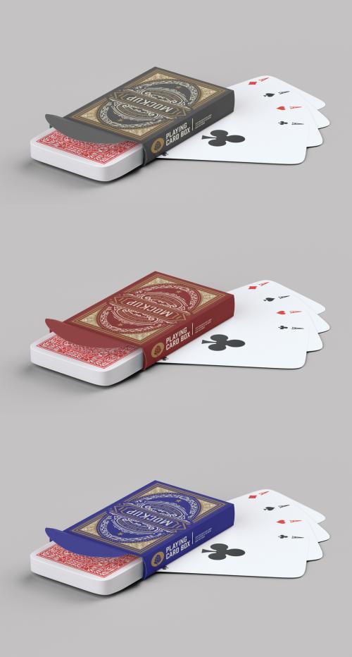 Adobe Stock - Box with Playing Cards Mockup - 452796860