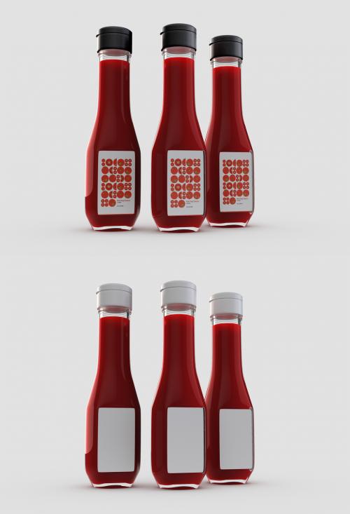 Adobe Stock - Three Ketchup Sauce Mockup - 452991611