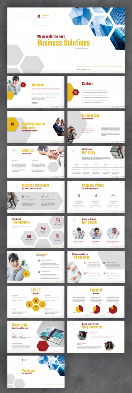 Adobe Stock - Business Presentation with Red and Yellow Accents - 454631697