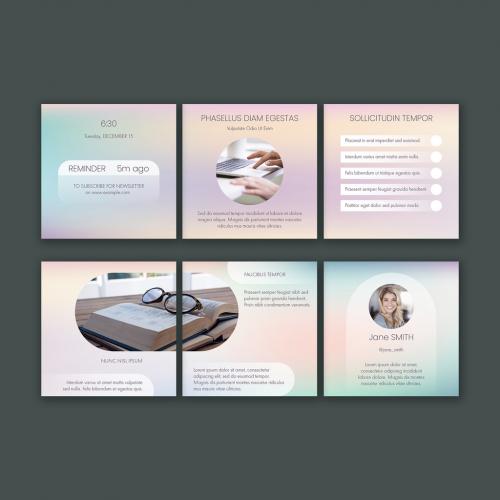 Adobe Stock - Holographic Gradient Reminder Carousel Layout - 454754477