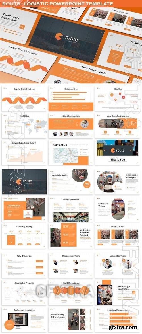 Route - Logistic Powerpoint Template WJ4XZ82