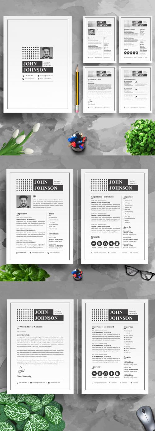 Adobe Stock - Resume Layout with Black and White - 454760852