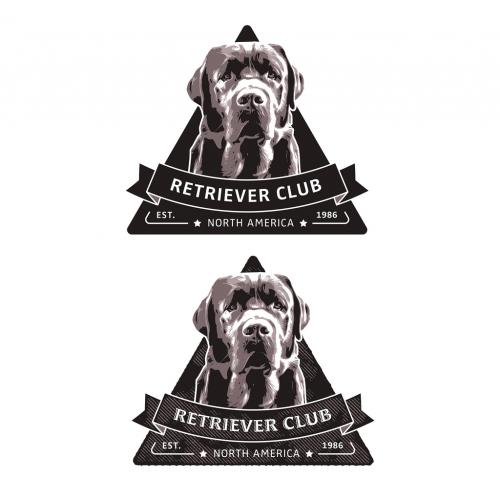 Adobe Stock - Labrador Retriever Dog Head Silhouette Slogan Logo Design for Grooming Training or Veterinary Clinic - 455519510