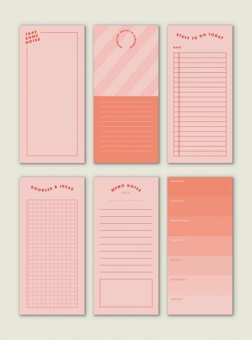 Adobe Stock - Set of Planners with Pink and Orange Accents - 455778327