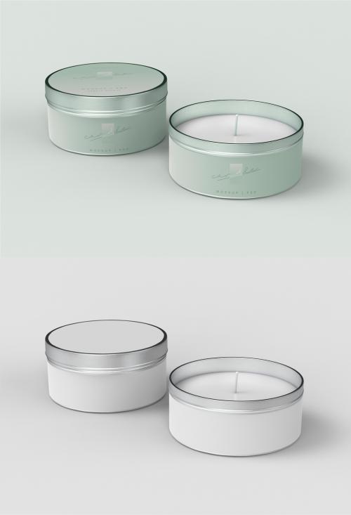 Adobe Stock - Two Round Candle Mockup - 456090655